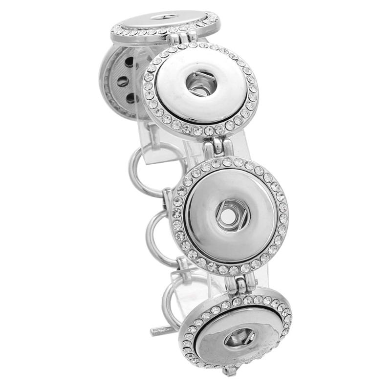 

Charm Bracelets Est Snap Button Bracelet&Bangles 5 Rhinestone Design Alloy Bangles 18mm Jewelry