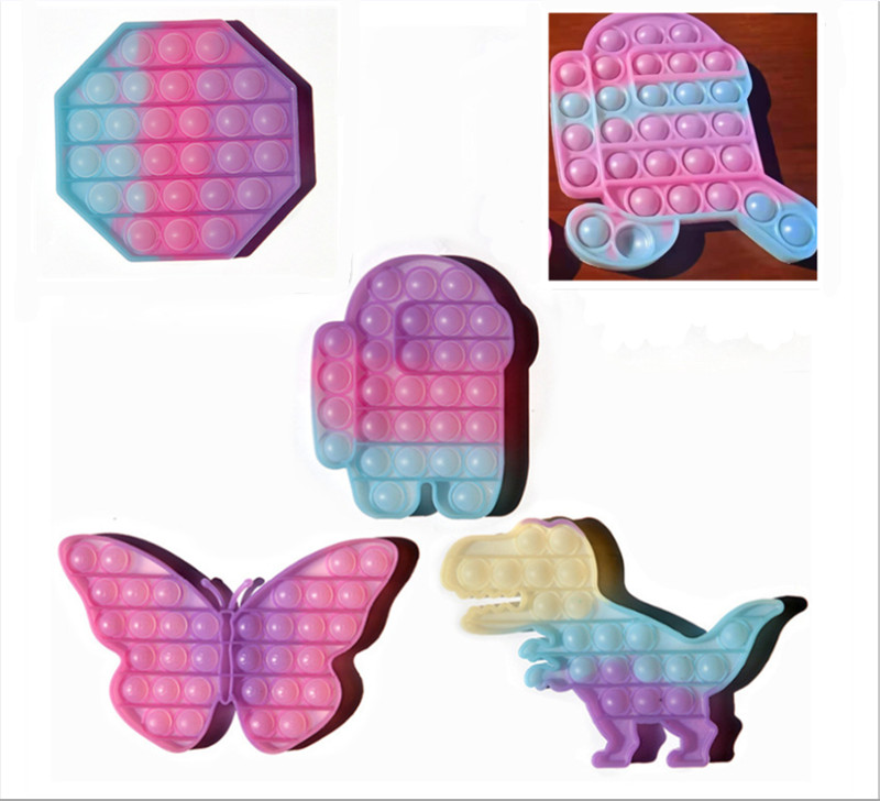 

Party Color Change Pop Toy Silicone Light Discolored Finger Bubble Music Children Decompression Toys