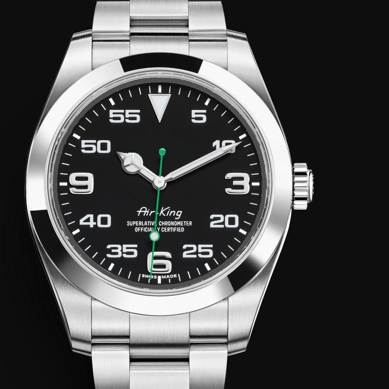

Wristwatches Automatic Men's Mechanical Watch 126610 Ceramic 2021 Model 904L Stainless Steel Bracelet Green Dial Airking 1:1 Watches, Blue