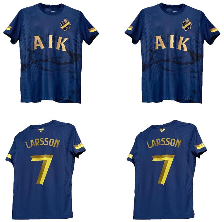

22 23 AIK Royal Edition Fotboll Soccer Jerseys 2022 2023 Papagiannopoulos Rogic Larsson tihi 131th anniversary maillots football shirts GHGD, Black;yellow