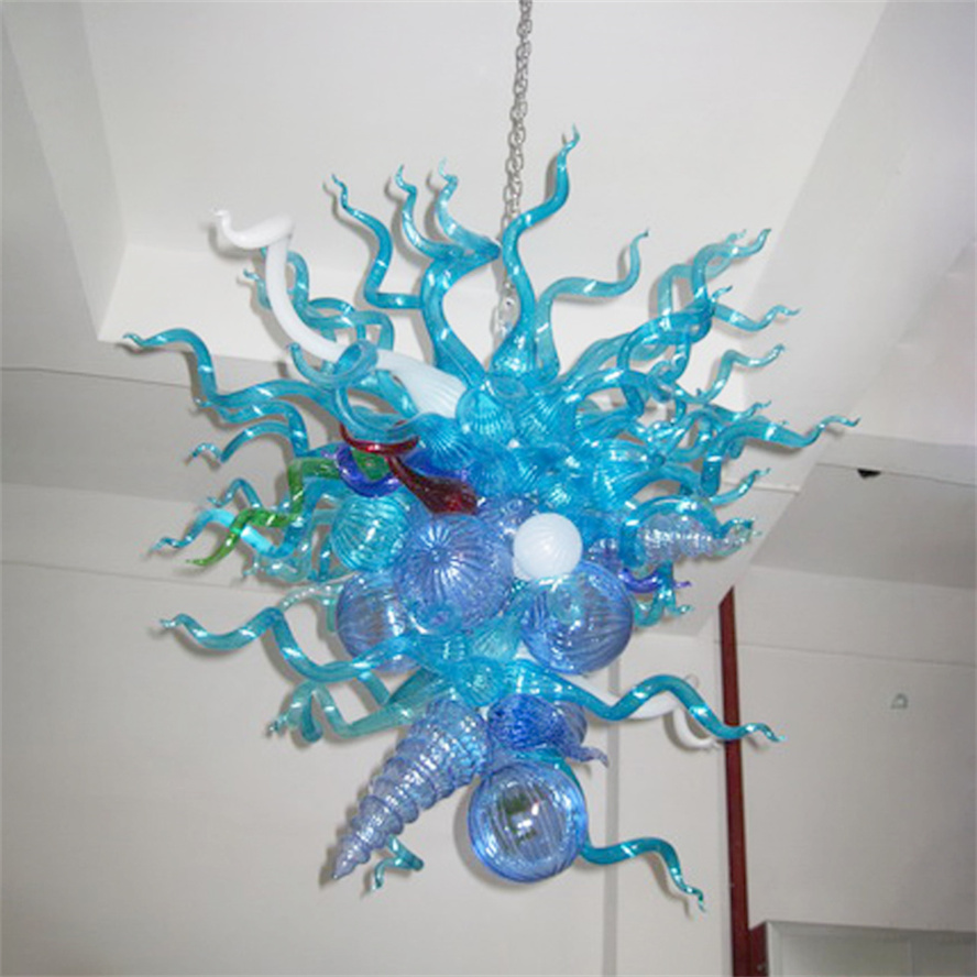 

Tiffany lamp modern flower chandeliers fashion art hand blown glass crystal chandelier 24x36 inches home decoration led chain pendant lamps