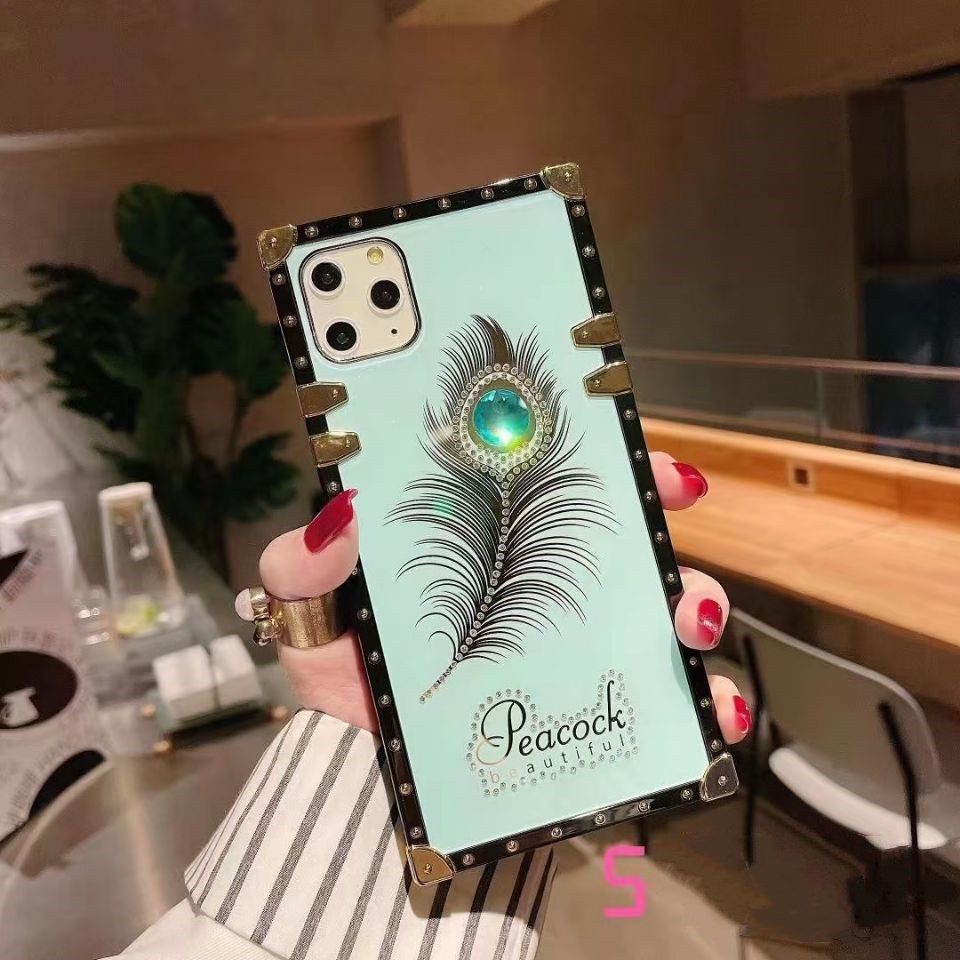 

Feather Rhinestone Shockproof Cell Phone Cases for iPhone 13 13pro max12 11 Pro Max XR XS 8 7 Plus Samsung S21,S21plus,Note 20 Note 20ultra, Choose color please remark