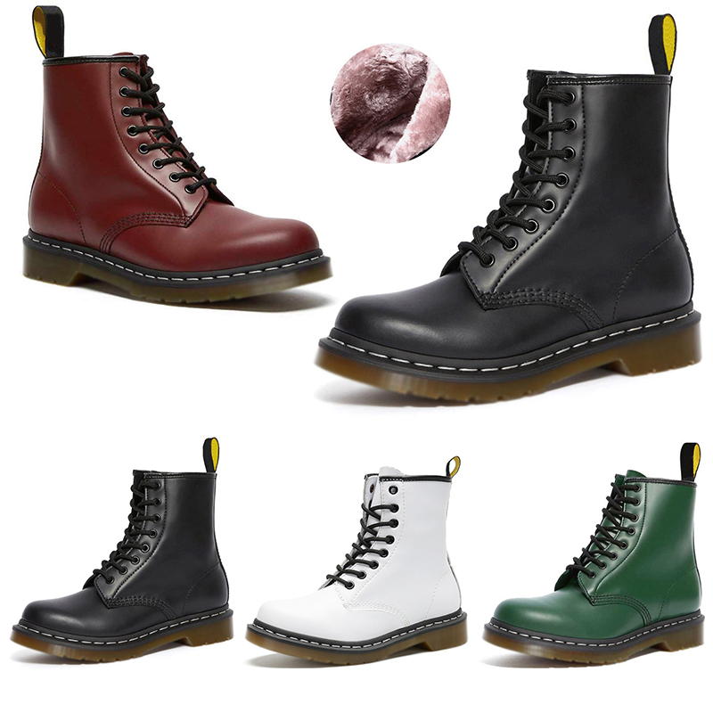 

Luxurys Dr Martin Designer Boots 1460 Men Women Fashion Martins Winter Warm Ankle Boot Black White Wine Red Green Navy Platform Booties Sneakers Trainers, #1