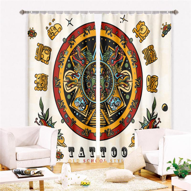 

Mayan Civilization Polyester Blackout Curtains African Style Window Curtain For Living Room Bedroom Ultra-thin Micro Shading & Drapes