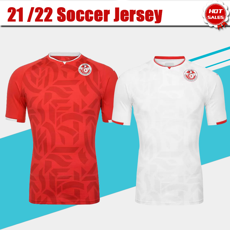 

2021 Tunisia Football Jerseys Africa Cup Home Red Soccer Jersey 21/22 Men Away White National Team Shirt Uniforms 2021/2022