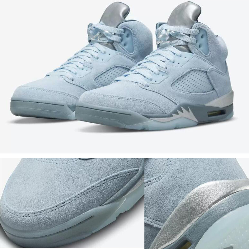 

Top quality 5 WMNS Bluebird Basketball Shoes Suede 5s Photo Blue Football Grey-Metallic Silver-White Men Women Outdoor Sports Sneakers With Original box DD9336-400