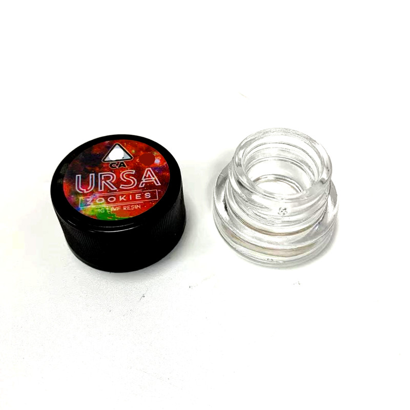 

URSA Wax Jar 5ml clear Glass Can with Child Resistant Lid for Dry Herb live resin