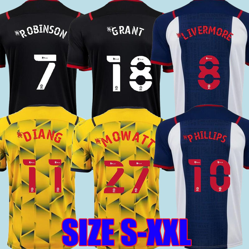 

21 22 West Soccer Jerseys PHILLIPS LIVERMORE DIANG BRUNT Bromwich Albion home away third 3rd 2021 2022 Robinson Mowatt men kids shirt socks full sets football kit, Third+patch