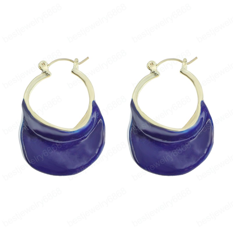 

Colorful Dripping oil Enamel Irregular Hoop Earrings Gold Metal For Women Girls Party Trendy Jewelry