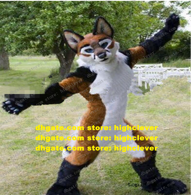 

Long Fur Furry Brown Fox Wolf Husky Dog Fursuit Mascot Costume Adult Cartoon Character Lovely Annabelle About Holidays zz7589, As in photos