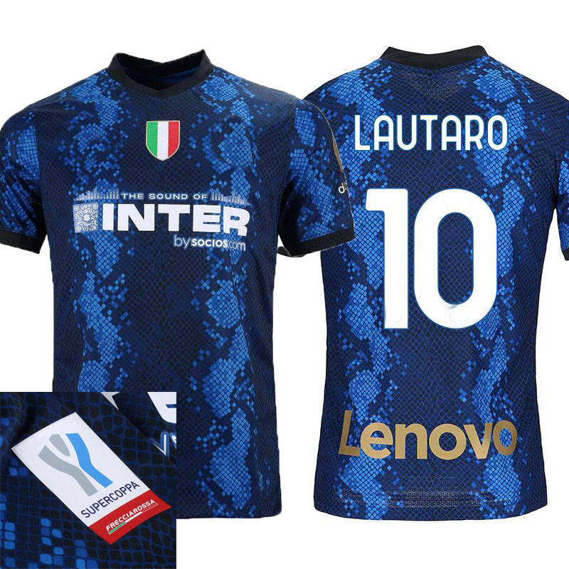 

2021 2022 Italian Supercoppa soccer jerseys super inter ALEXIS Calhanoglu final champions 21 22 one-off version of their sponsor LAUTARO milan football shirts, Blackout