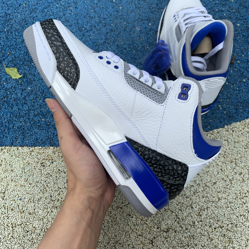 

Basketball Shoes Release Authentic Jumpman 3 Racer Blue Men Footwear White Black Cement Grey CT8532-145 Leather Sports Sneakers, Pay for extra lace