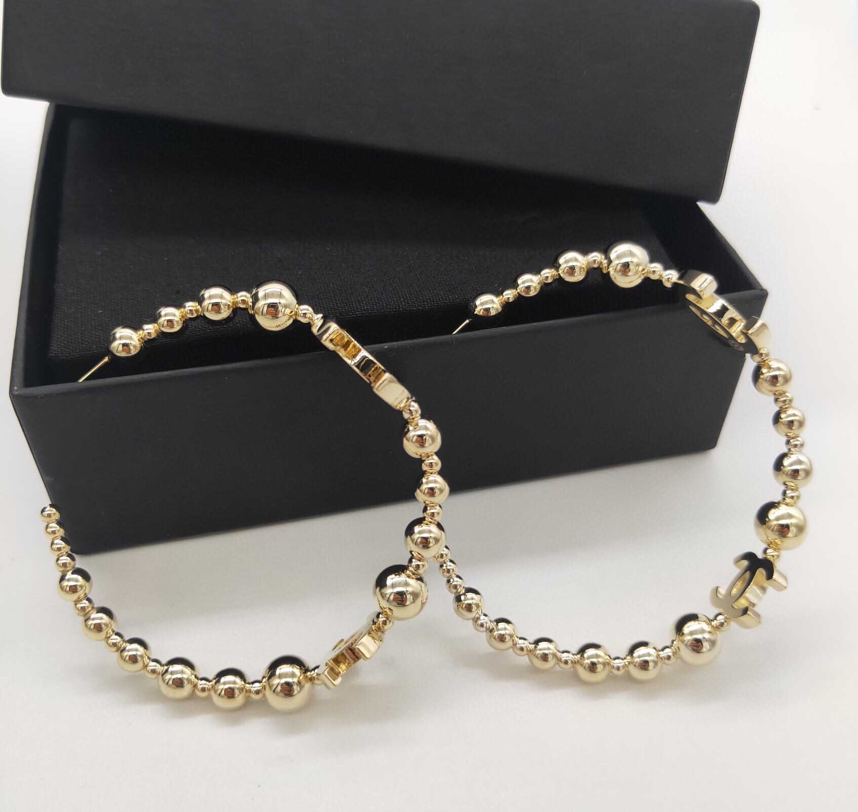 

New arrival Drop earring in 18k gold plated half round shape for women wedding jewelry gift have box PS4418