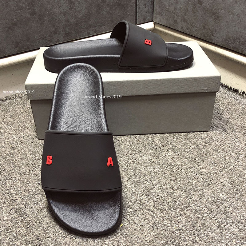 

Top Paris Sliders Mens Womens Summer Beach Slippers Sandals Ladies Flip Flops Outdoor Home Slides Leisure Loafers Scuffs Shoes With Box 36-46, Black