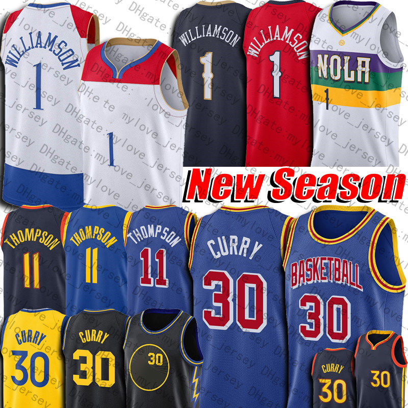 

30 Stephen Klay Curry 11 Thompson Jersey Zion 1 Basketball Williamson James 33 Wiseman Jerseys