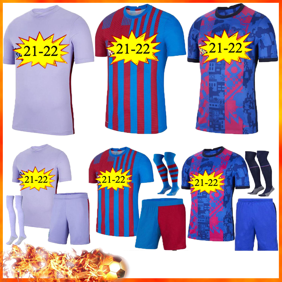 

21 22 player fans men kids kit socks soccer jerseys Camisetas de football MEMPHIS PEDRI Kun Aguero Barcelona BARCA FC ANSU FATI 2021 2022 GRIEZMANN F. JONG DEST, 21-22 home+ucl patch