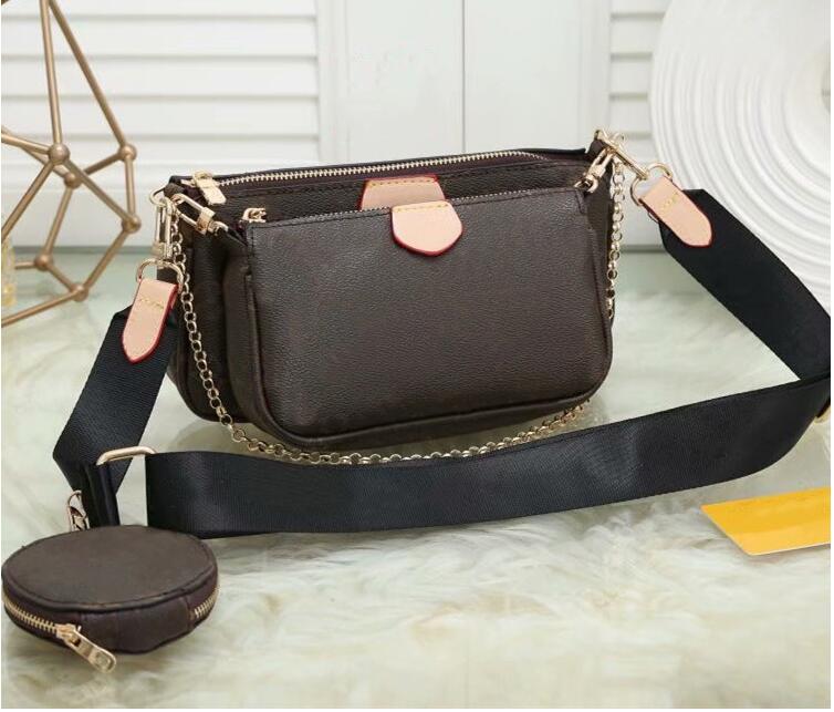 

High Quality handbags purses Women favorite mini pochette 3pcs accessories crossbody bag vintag shoulder Cross Body bags leather Wallet mult