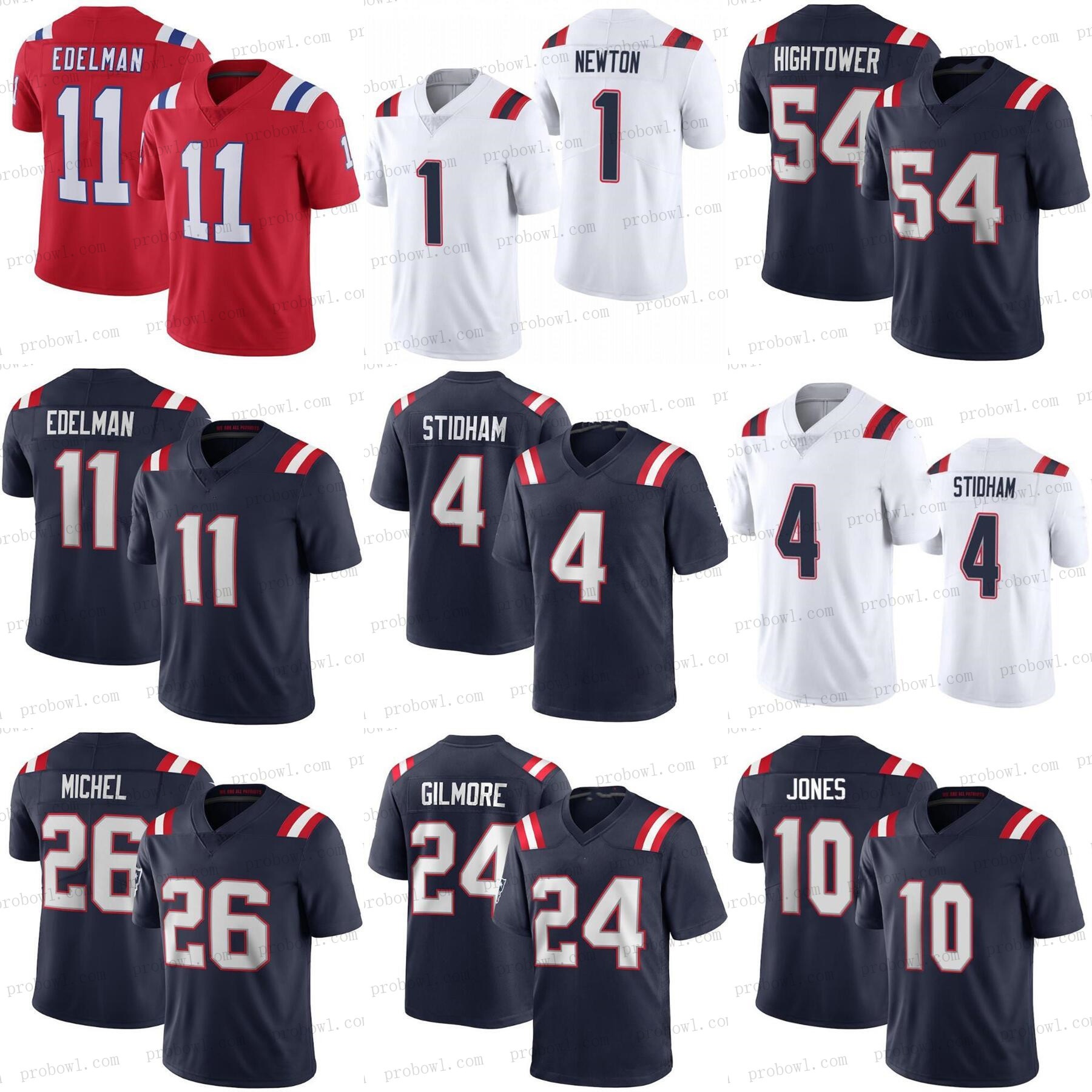 

1 Cam Newton 10 Mac Jones Custom Mens Womens Kids Football Jerseys 54 Donta Hightower 85 Hunter Henry Blank Jonnu Smith 99 Matthew Judon 26 Sony Michel Damien Harris, Womens custom jerseys
