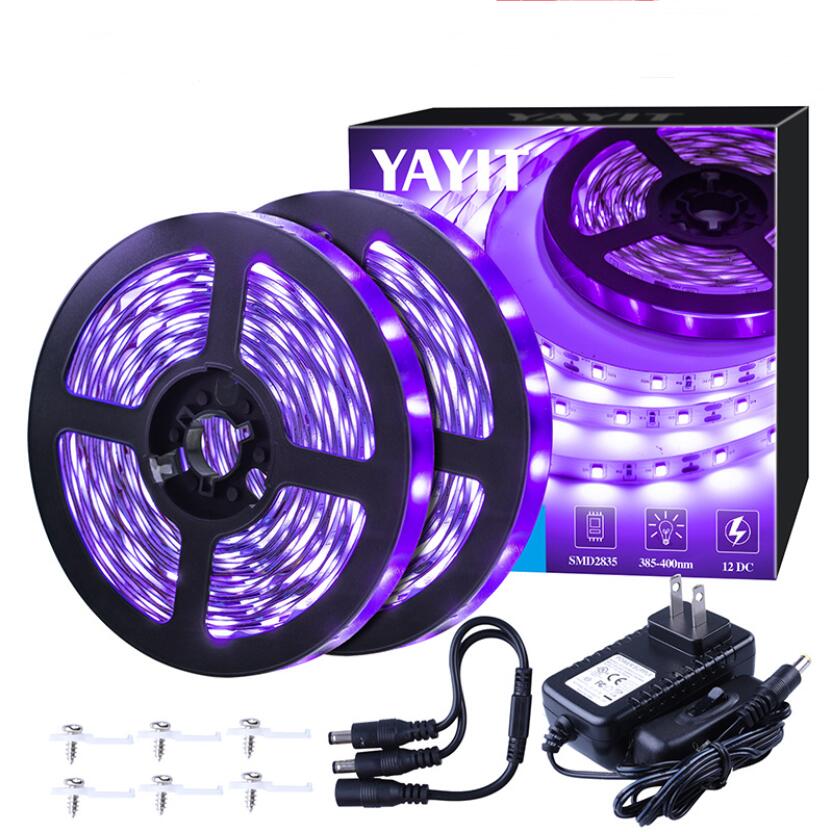

LED Strip Black Light Strip Set 5 10 15 20M Ribbon Bar SMD 2835 UV Light Fairy Lights with Power Supply for Christmas Halloween Bar Disco Pa