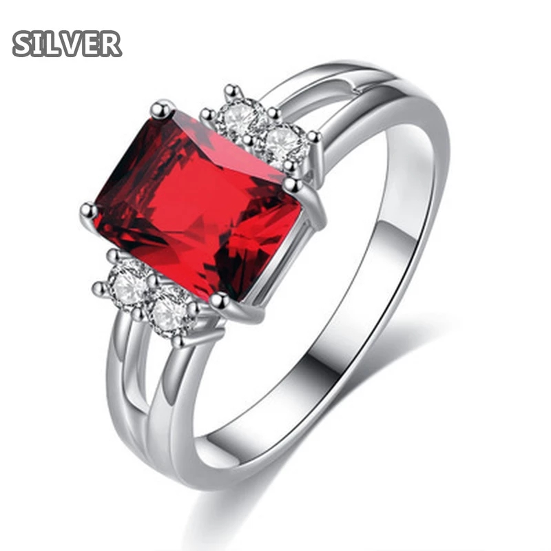 

5 colour Quality AAA Square ring Purple Stone 925 Sterling Silver Rings For Women Gorgeous Wedding Anel Elegant Lady
