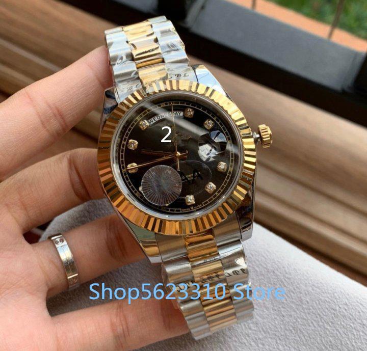 Wristwatches 41mm Automatic Mechanical Watch Men Business Male Day-date Wrist Sapphire Clock 100m Waterproof Day Date-image-702991299