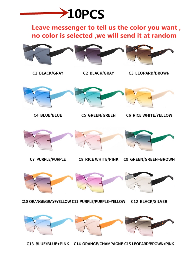 

Frameless big frame personality Joker conjoined colorful sunglasses multicolor fashion INS cross-border sunglasses 1791