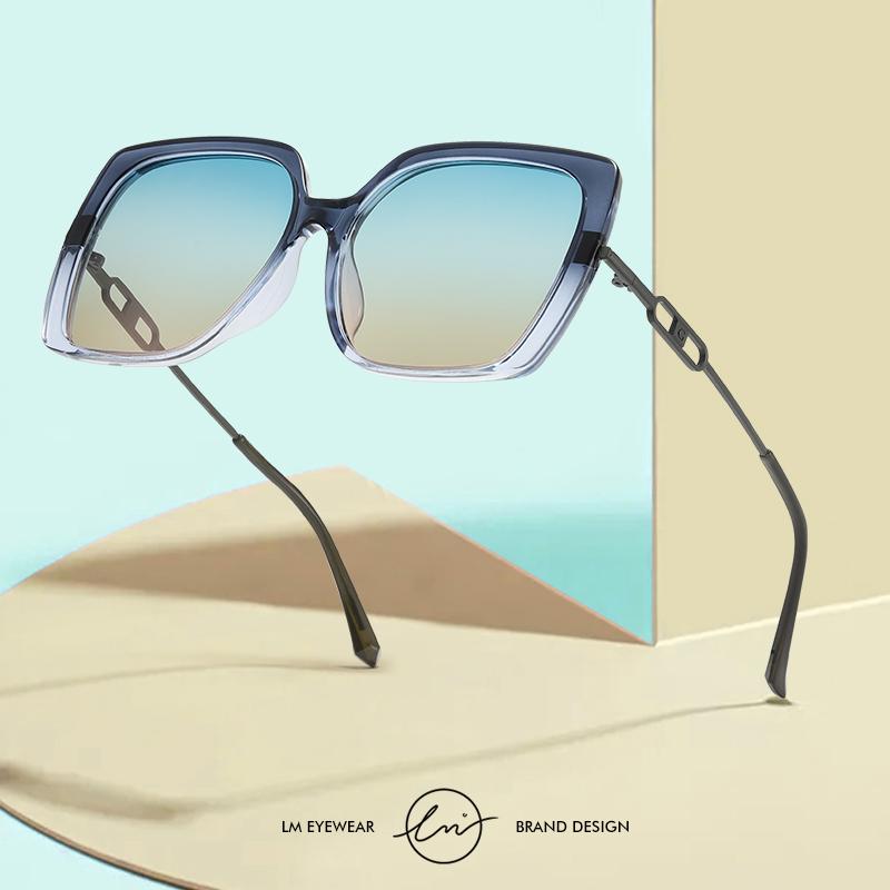 

Sunglasses LM Vintage Oversize Square Women Big Frame Polarized Sun Glasses Fashion Gradient Female Oculos
