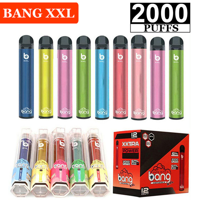 

Bang XXL Disposable Vape Pods Device Electronic Cigarettes 800mAh Power Battery Pre-filled 6ml Liquid 2000 Puffs e cigarette cig cigs