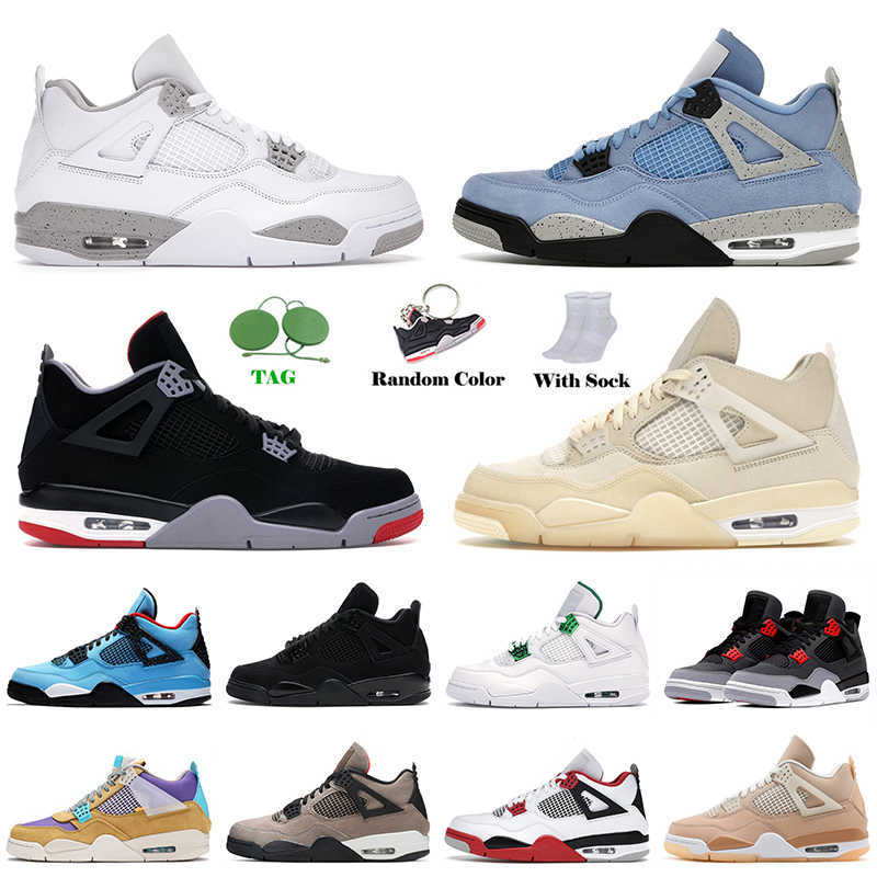 

2022 Top Quality Basketball Shoes University Blue 4 4s White Oreo Sail Jumpman Bred Black Cat Shimmer Off Mens Womens Trainers Sneakers Size, Customize