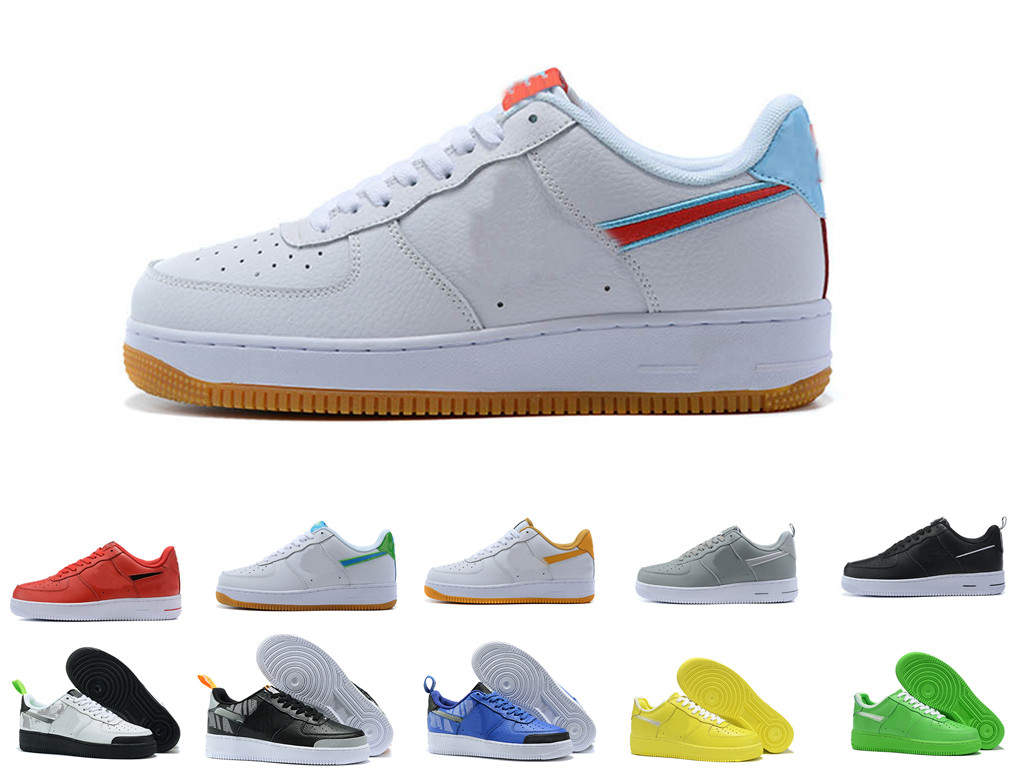 

selling Men Women One 1 Running Shoes Low Cut All White Black Triple Man mens outdoor sports shoe Trainers sneakers Size 36-45, Shoes boxes