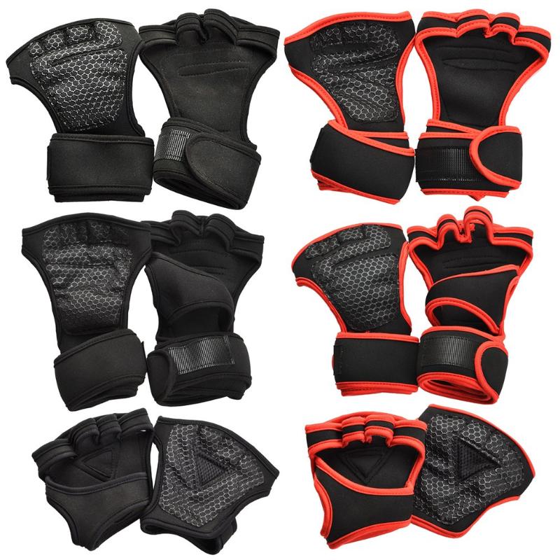 

Sports Gloves Weight Lifting Training For Women Men Fitness Body Building Gymnastics Grips Gym Hand Palm Wrist Protector, Black