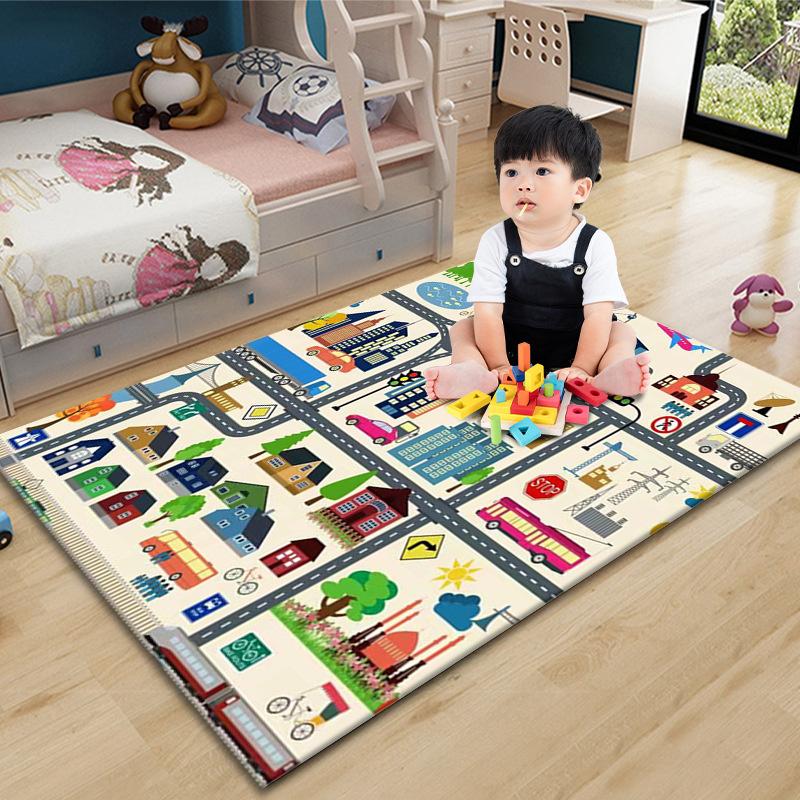 

Carpets Children Room Cartoon Carpet Kids Bedroom Climbing Pad Playmat Creative Alfombra Bebe, Bedside blanket-7