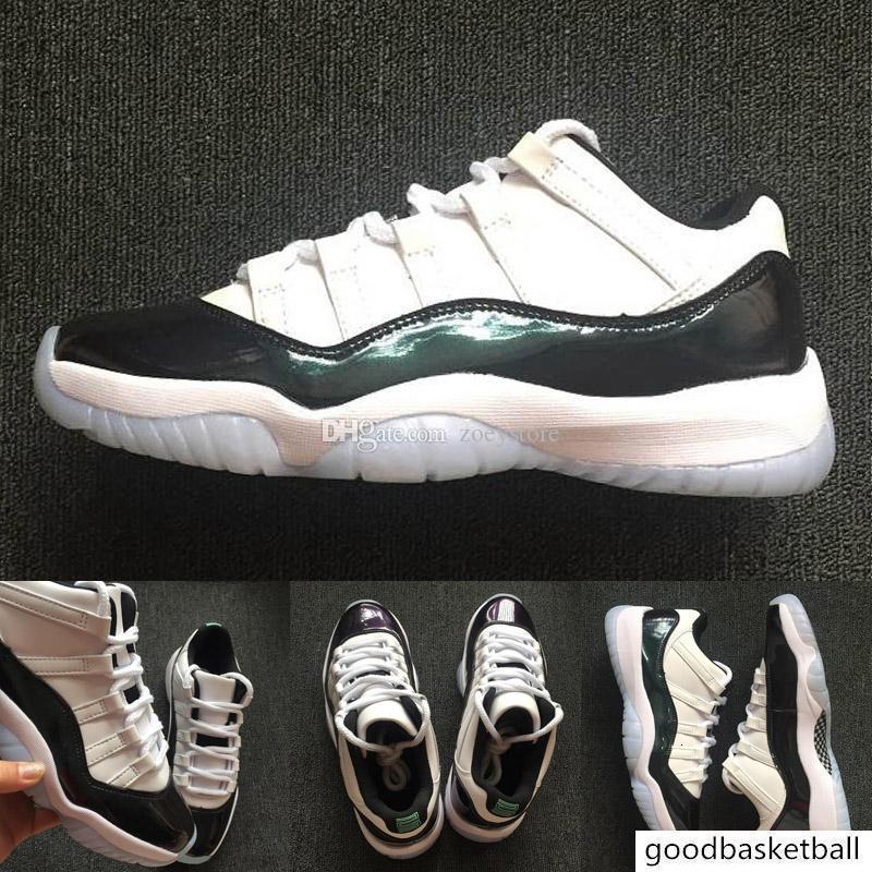 

Newest 11 OG Emerald low cut Easter green white men Retro Outdoor shoes 11s XI sports Jumpman shoe US 5.5-13, As photo