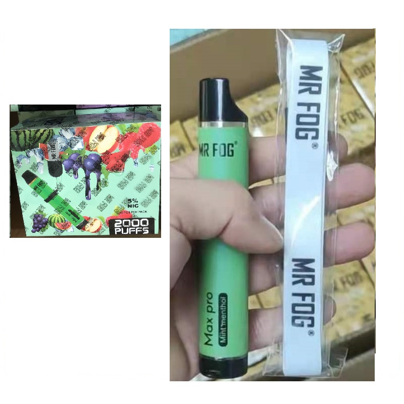 

Mr Max Pro Fog Disaposable cigarettes Vape Pen Price 2000 Puffs 3.5ml 5% Capacity Free Tabco 600mah Battery 10 Flavors