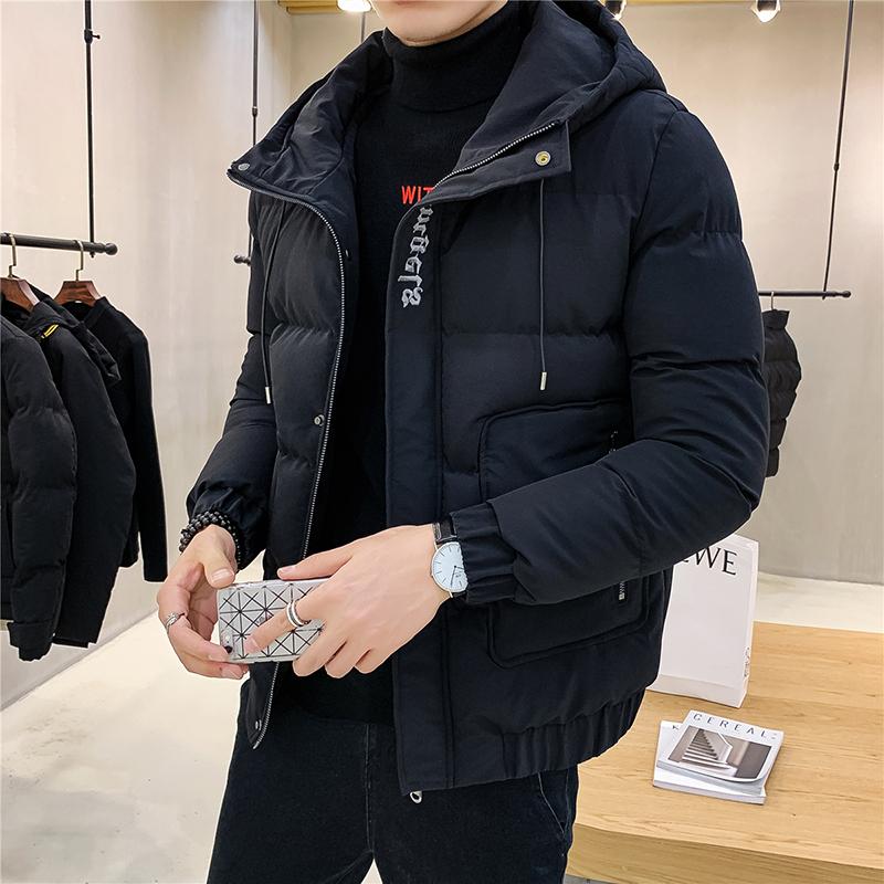 

Men's Down & Parkas Winter Cotton Male Jackets Casual Bomber Jacket Men Military Man Hip Hop Thick Warm Windbreaker Coats, Black