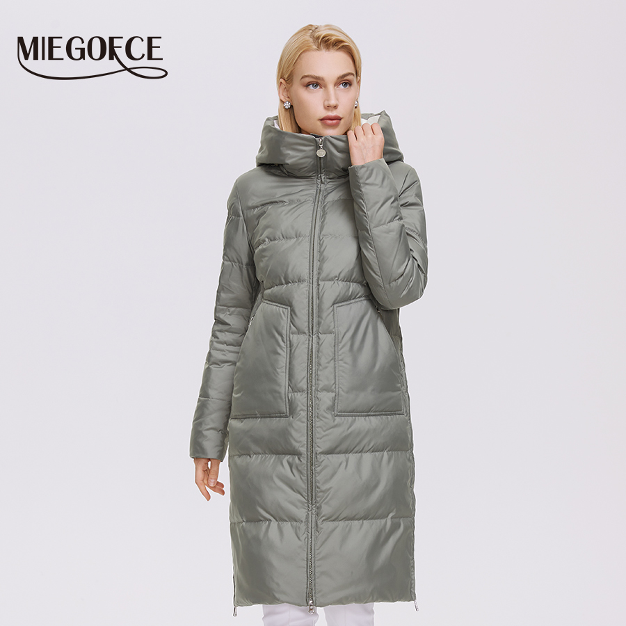 

MIEGOFCE 2021 Winter Women Parka Long Cotton Big Poets Ladies Coat Side Zipper Quilted Coats Jaets For Women D21698, 612 blue
