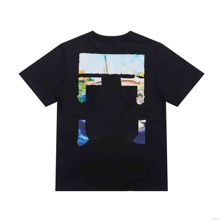 

t shirt fashion brands eu size casual cross off tshirts oil painting short sleeves t mens tee x printing summer for men women, White;black