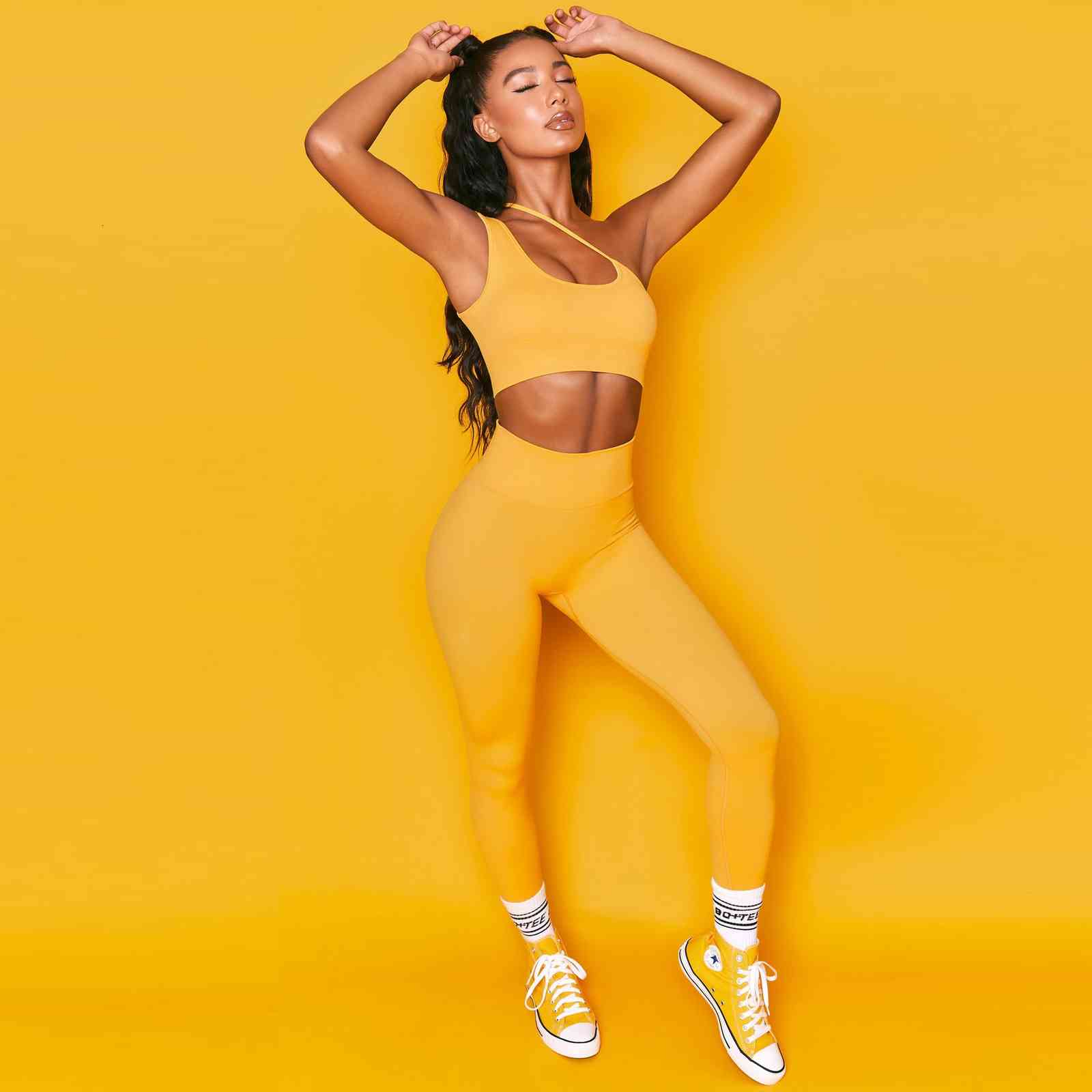 

Women's Tracksuits Sling Yoga Fitness Wear Sportswear Gym Clothing Solid Workout Clothes for Sports Kit Jogging Tracksuit Yellow A, Pink