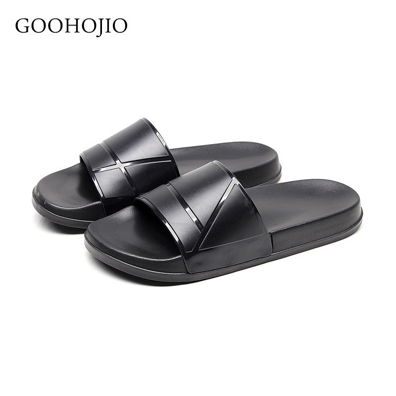

Slippers Summer Home Men Simple Black White Shoes Non-slip Bathroom Slides Flip Flops Couples Indoor Women Platform G1U7, Red