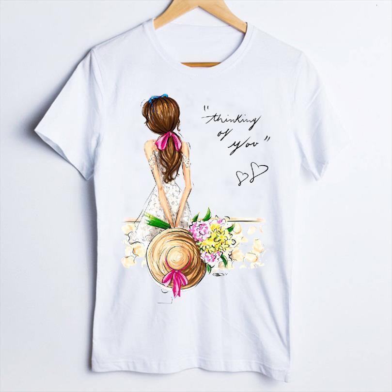 

tees and women print flower men t shirt love girl cute printing style 90s ladies clothes lady clothing female, White;black