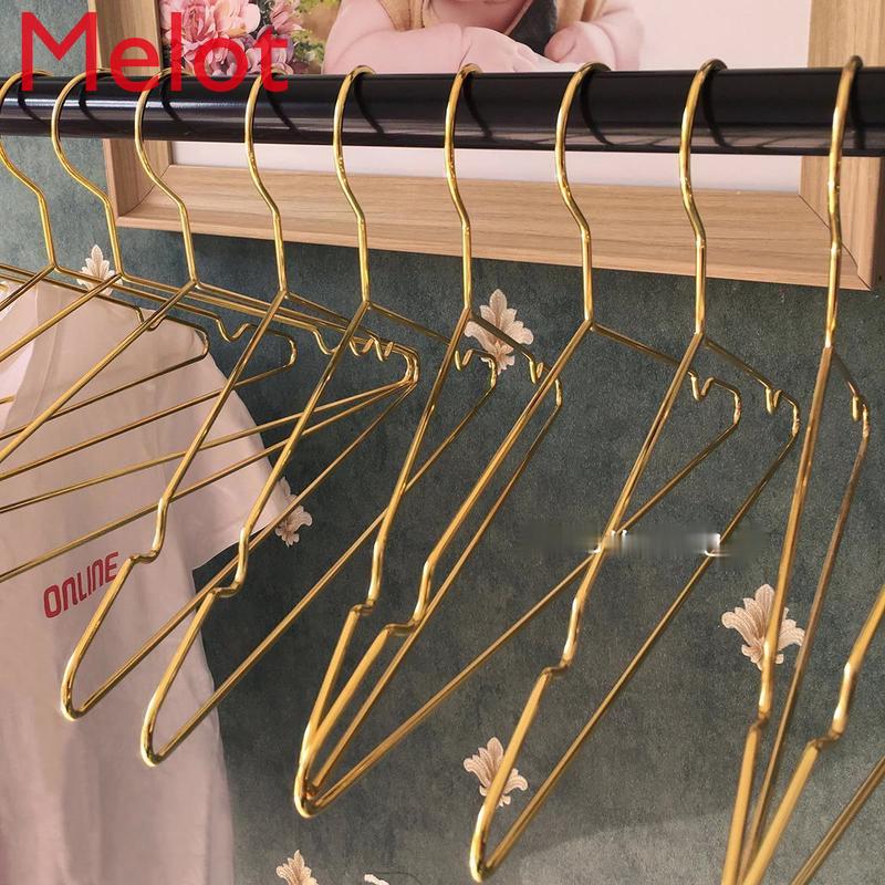 

European-Style High-End Metal Clothes Hanger Golden Clothing Store Home Simple Brass Color Hangers & Racks