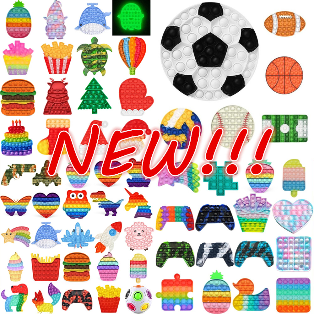 

NEW!!! Rainbow Fidget Bubble Toys Stress Relief Squeeze for Kid Squishy Sensory Anti Stress Game Hand Simple Dimple Fidget Relax Toy DHL Wholesale