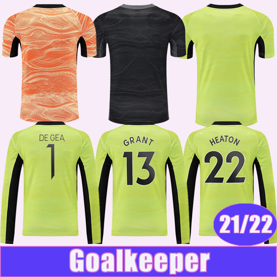 

2021 2022 DE GEA Goalkeeper Top Mens Soccer Jerseys POGBA RASHFORD rONAldo GRANT HEATON HENDERSON MATA GK Kit Short Sleeve Football Shirt, Kz4826 21 22 gk pants orange
