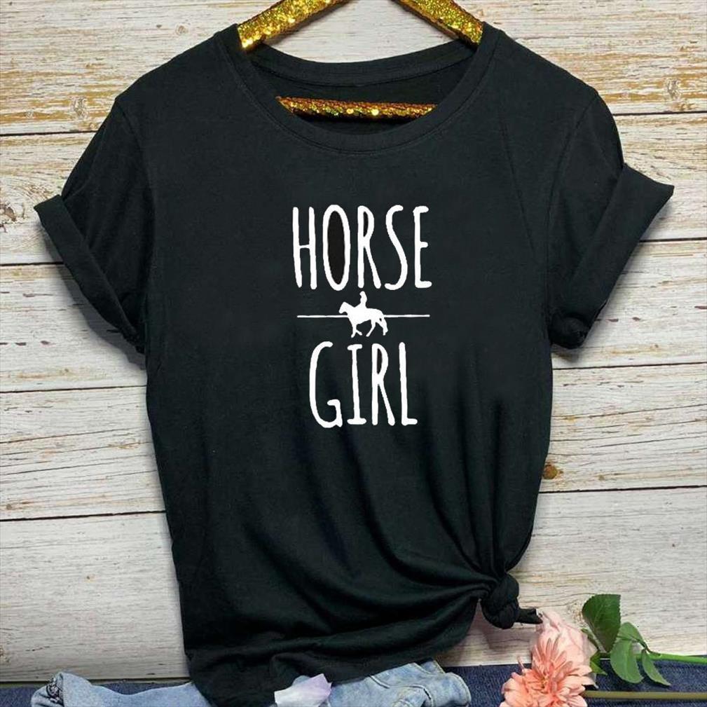 

horse girl letter print men mens t shirts short sleeve o neck loose summer causal tee camisetas mujer, White;black