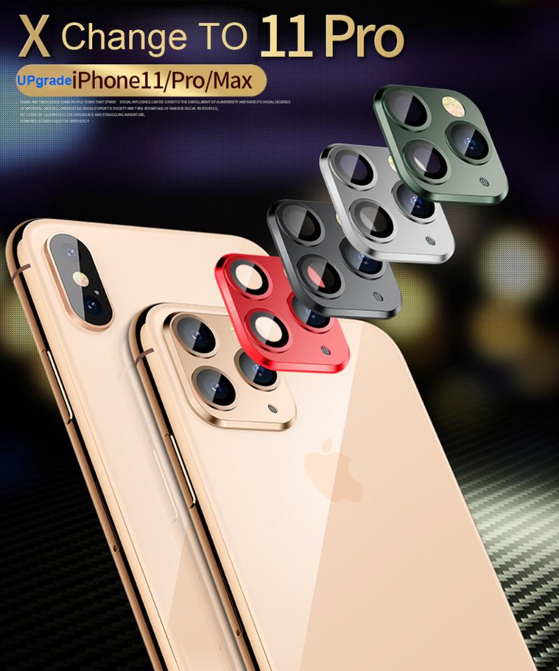 

Cell Phone Screen Protectors 2Pcs For XR XS Max Upgrade Change To 11 Pro Aluminium Camera Lens Tempered Glass Film Protective Cover D