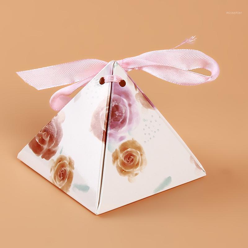 

Gift Wrap Creative Pyramid Wedding Candy Box Supplies Continental Watercolor Triangle