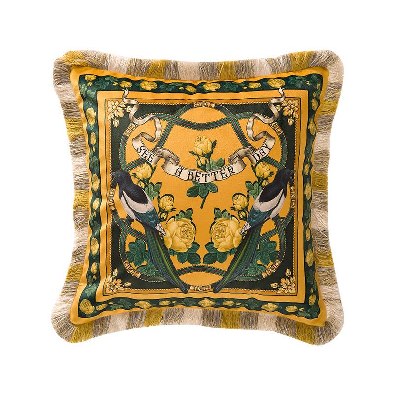 

Cushion/Decorative Pillow Sophie American European Style Light Luxury Ins Fresh Custom Flower And Bird Sofa Cushion Bedside