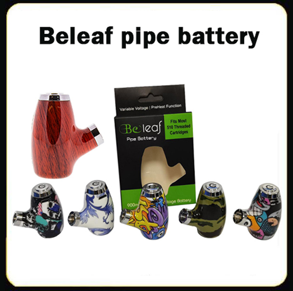 

100% Original Beleaf Pipe Battery Kit Wooden Design Vape Pen Cigarette 510 Thread 900mAh Rechargeable Preheat Variable Voltage, Beleaf pipe battery (900mah)