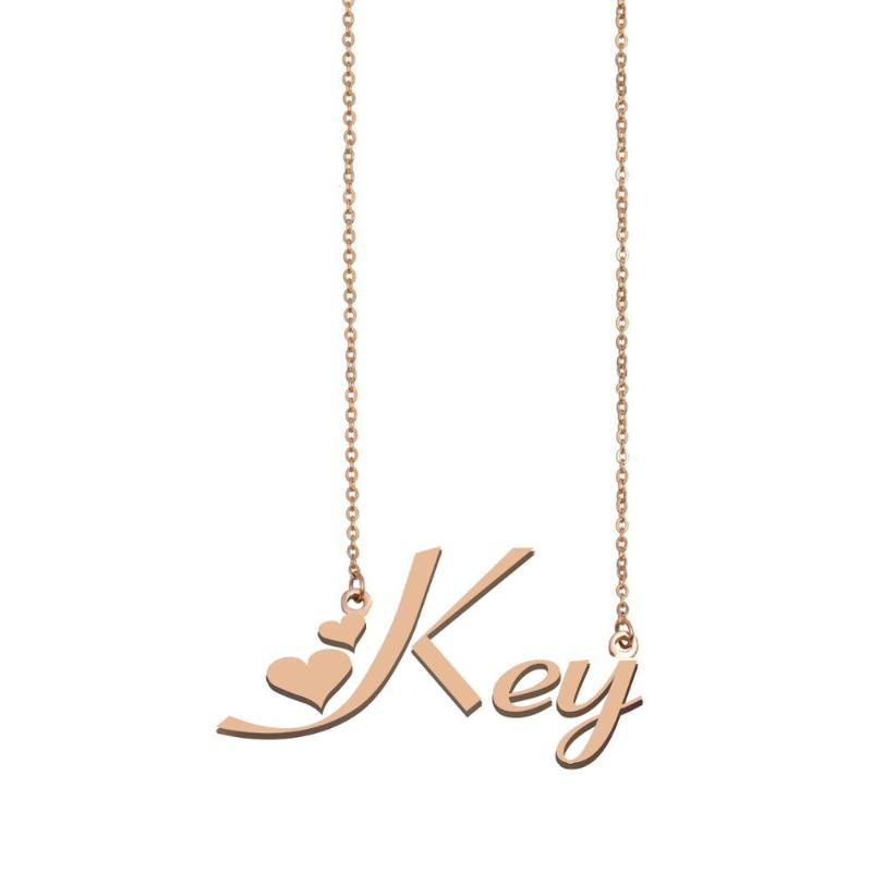 Pendant Necklaces Key Name Necklace , Custom For Women Girls Friends Birthday Wedding Christmas Mother Days Gift-image-709029324