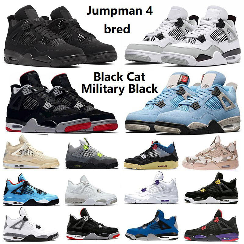 

Jumpman 4 4s University Blue mens Basketball Shoes bred White Oreo Cement Travis Camomen Military Black Wild Things Neon women Sports sneakers